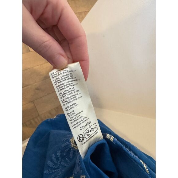 Free people Blue Midi Dress with Floral Embroidery Summer size 2‎ - Picture 3 of 8